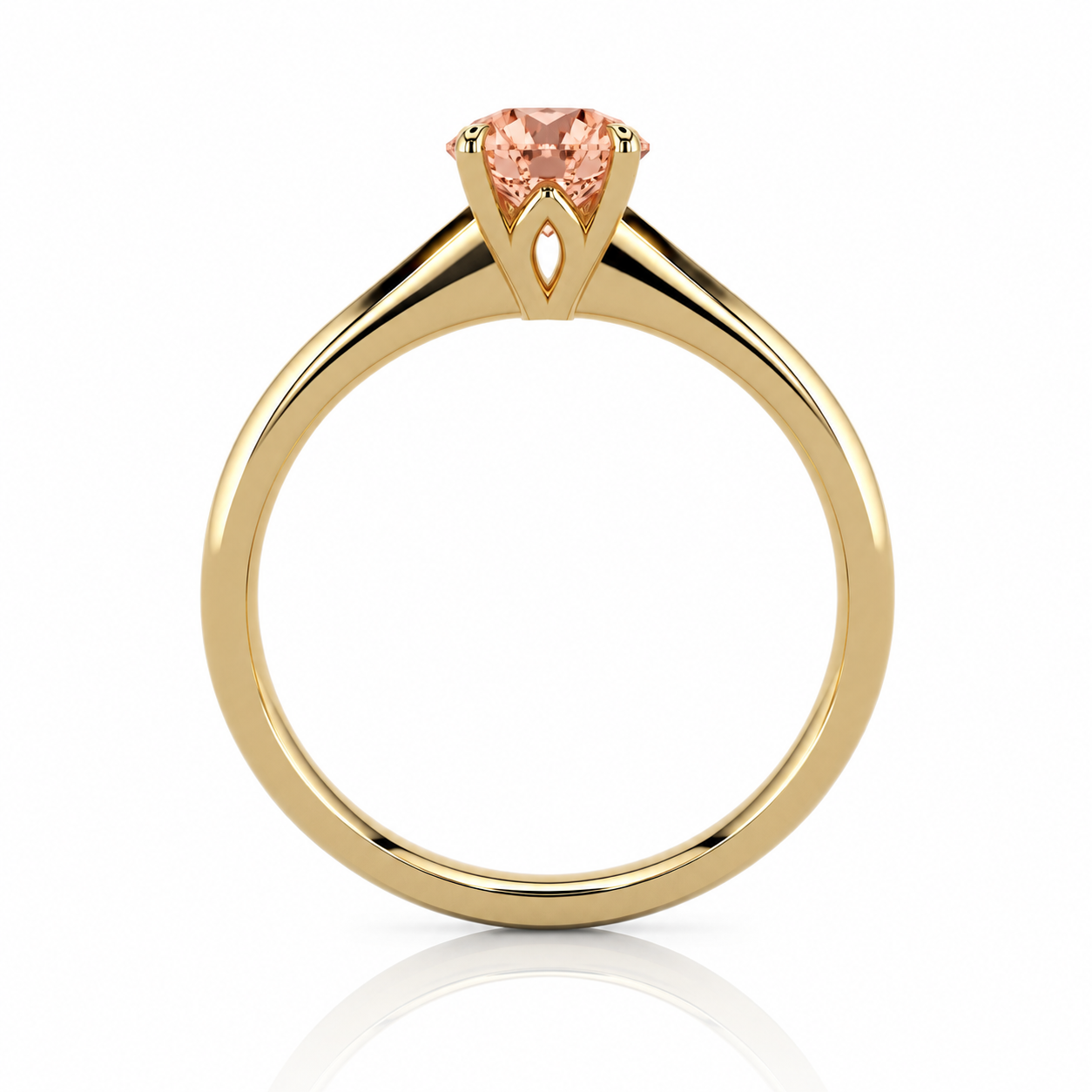Luna Round Brilliant 0.52 Intense Pink VS1 Ring in 18ct Yellow Gold