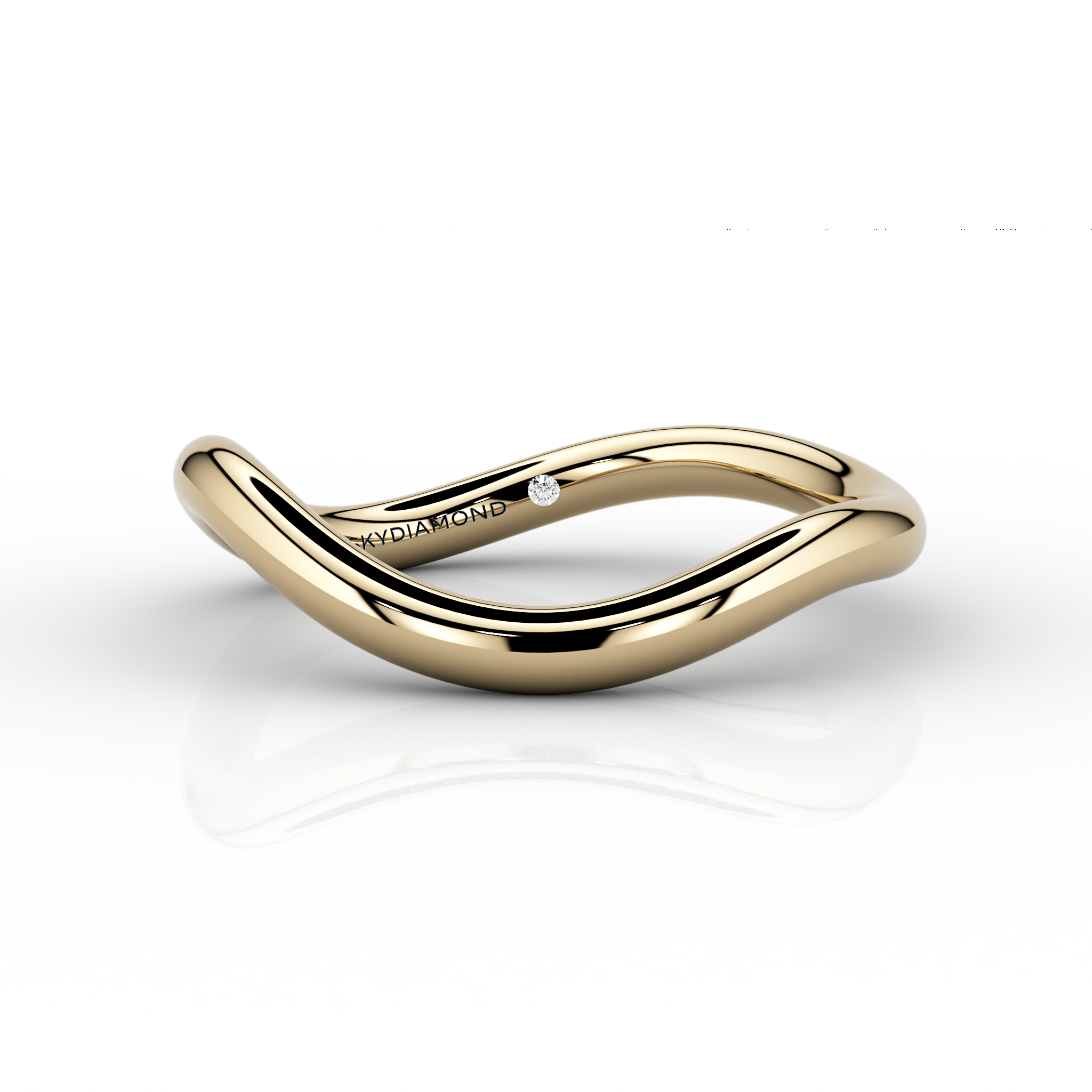 Wave Onda Wedding Band 18ct Yellow Gold