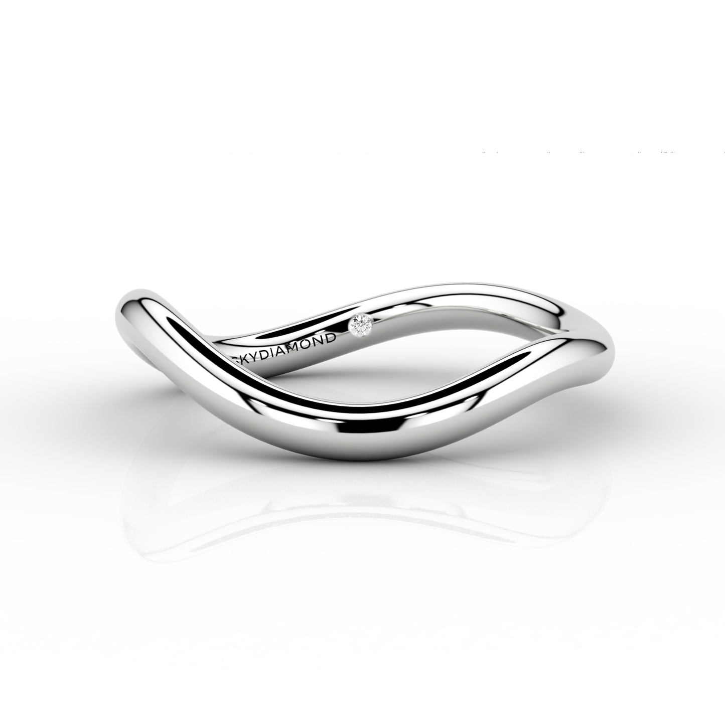 Wave Onda Wedding Band 18ct White Gold