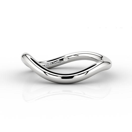 Wave Onda Wedding Band 18ct White Gold