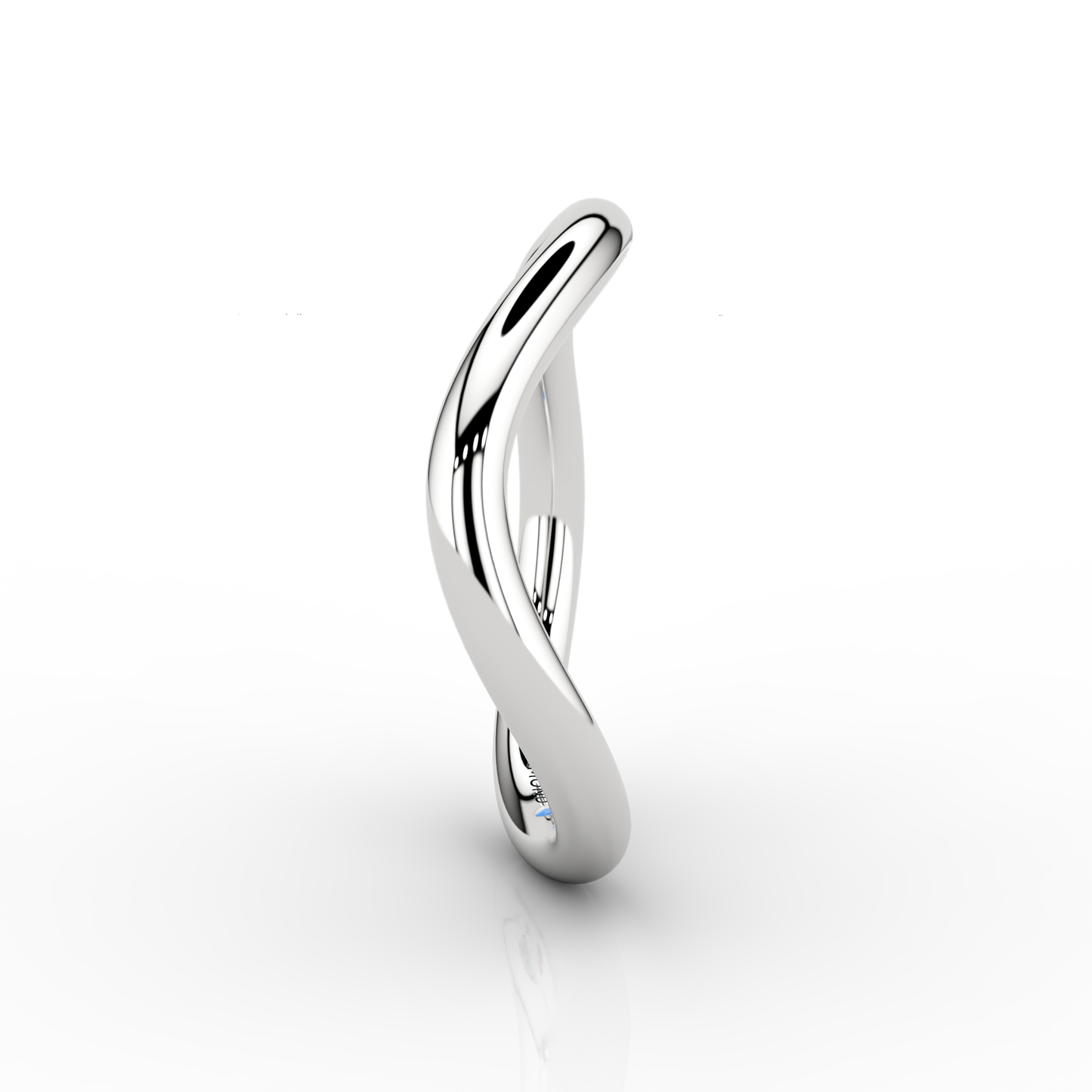 Wave Onda Wedding Band 18ct White Gold