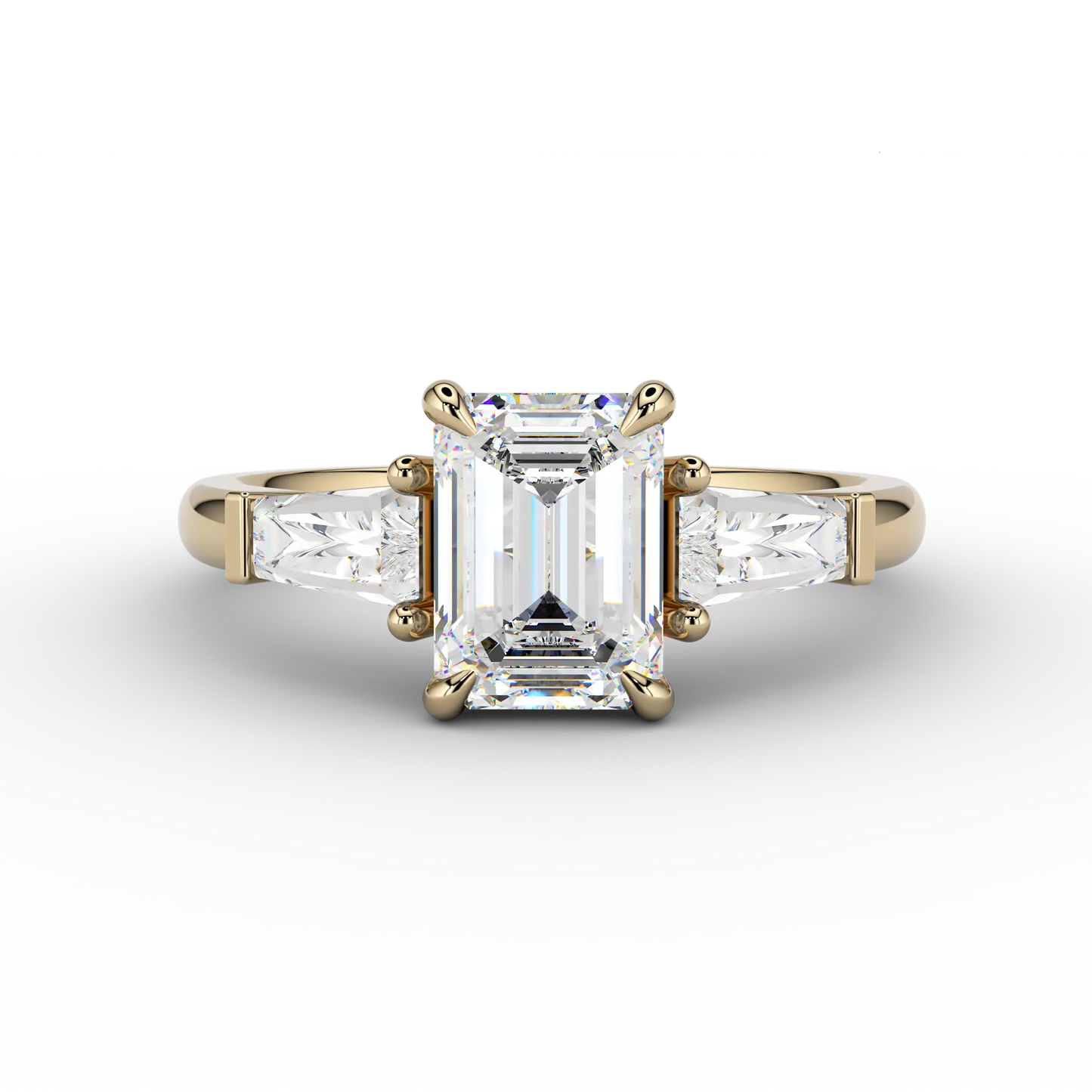 Trilogy Emerald 1.24ct FVVS2 Ring in 18ct Yellow Gold