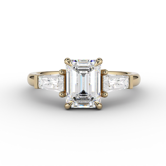 Trilogy Emerald 1.24ct FVVS2 Ring in 18ct Yellow Gold