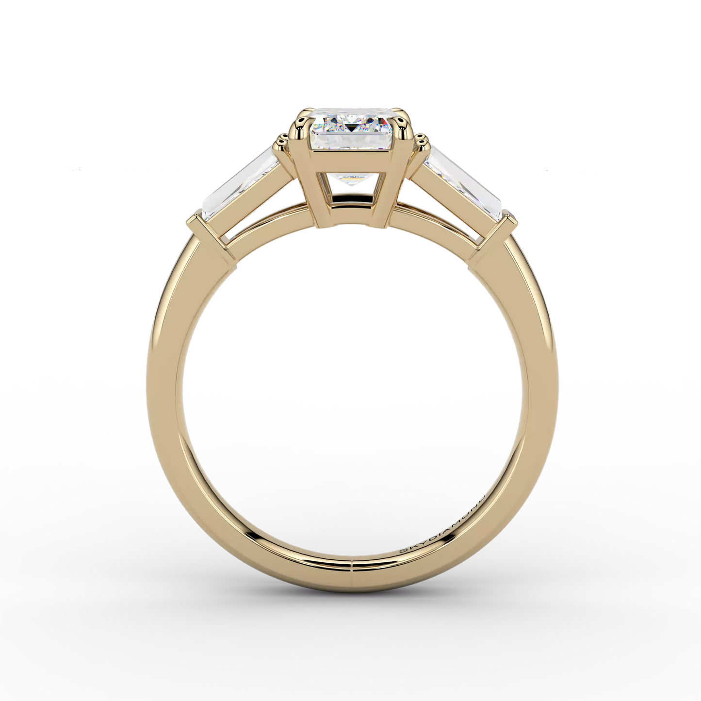 Trilogy Emerald 1.24ct FVVS2 Ring in 18ct Yellow Gold