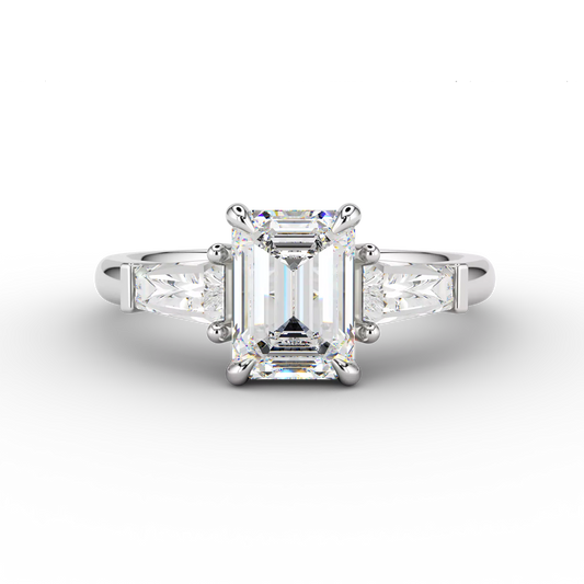 Trilogy Emerald 1.24ct FVVS2 Ring in Platinum