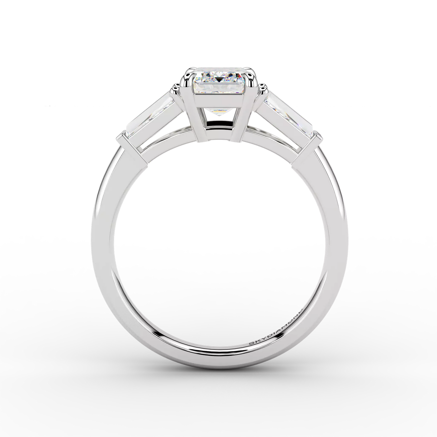 Trilogy Emerald 1.24ct FVVS2 Ring in Platinum