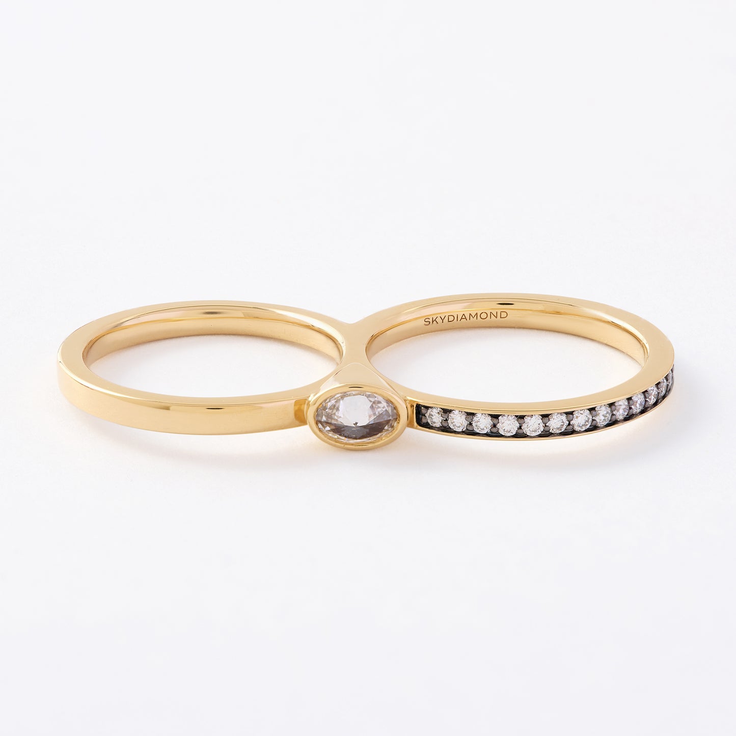 Double Love 0.75ct Oval Ring in 14ct Yellow Gold