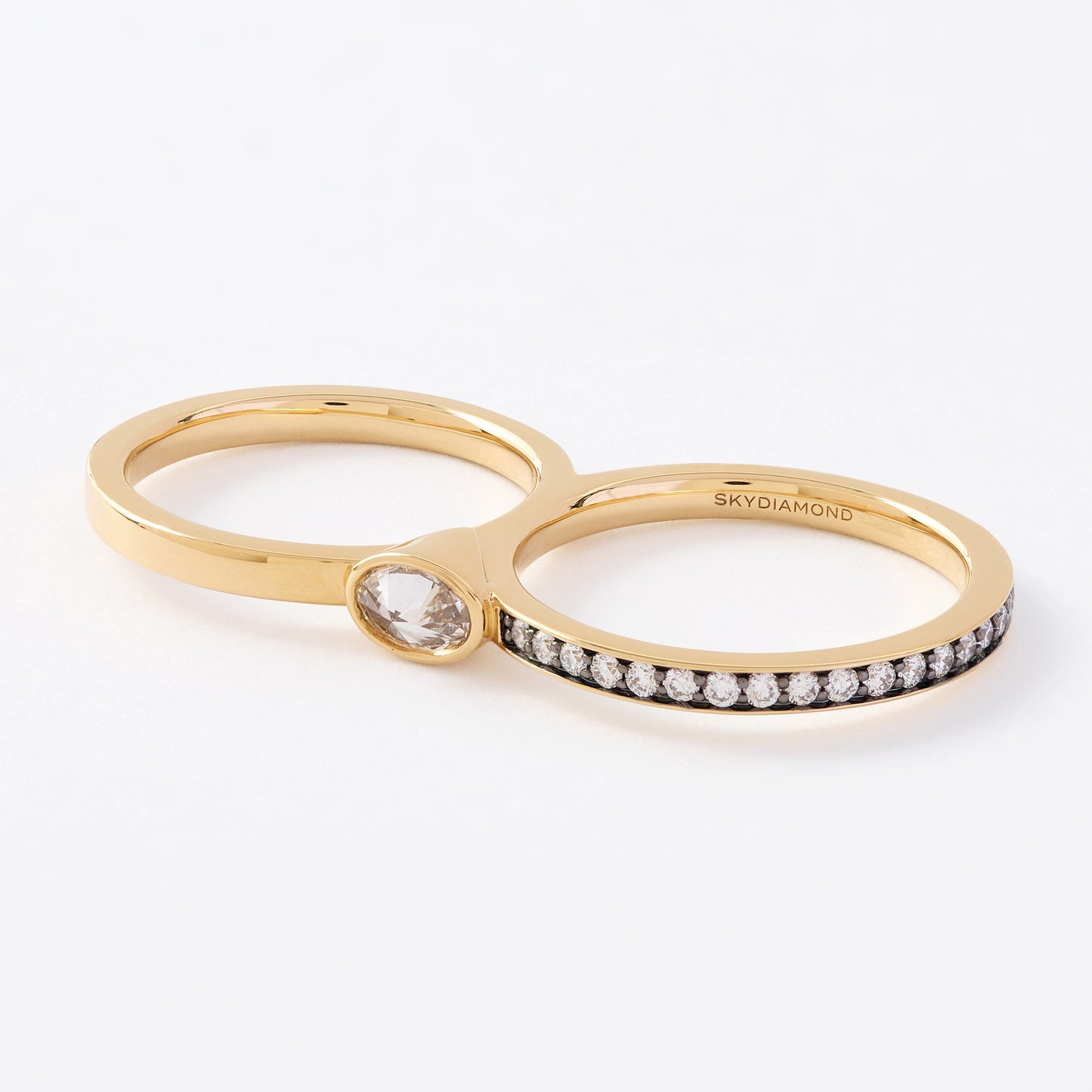 Double Love 0.75ct Oval Ring in 14ct Yellow Gold