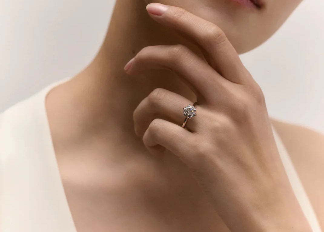 Dawn Round Brilliant 1.74ct Silver Ring in Platinum