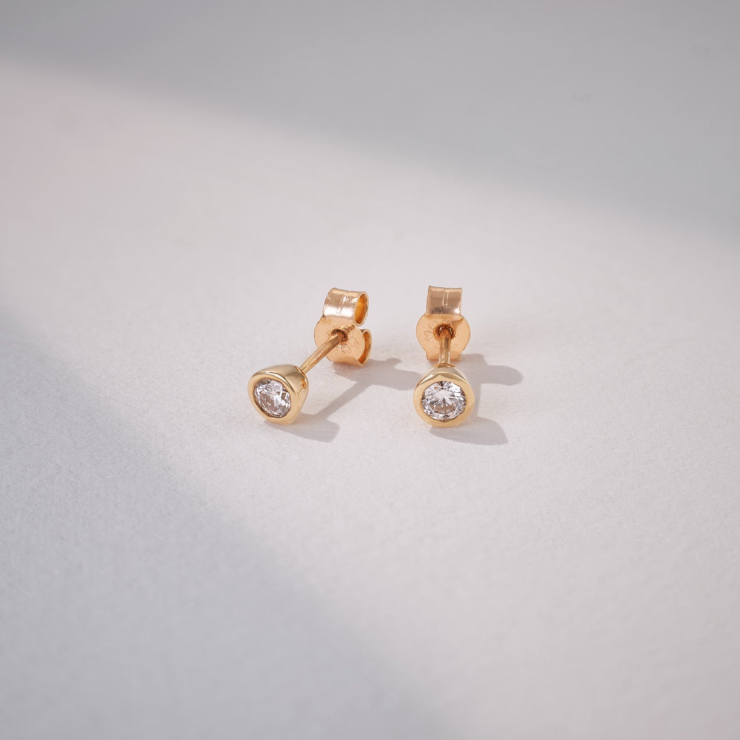 Modern 1/3ct Diamond Pair Studs in 9ct Recycled Yellow Gold