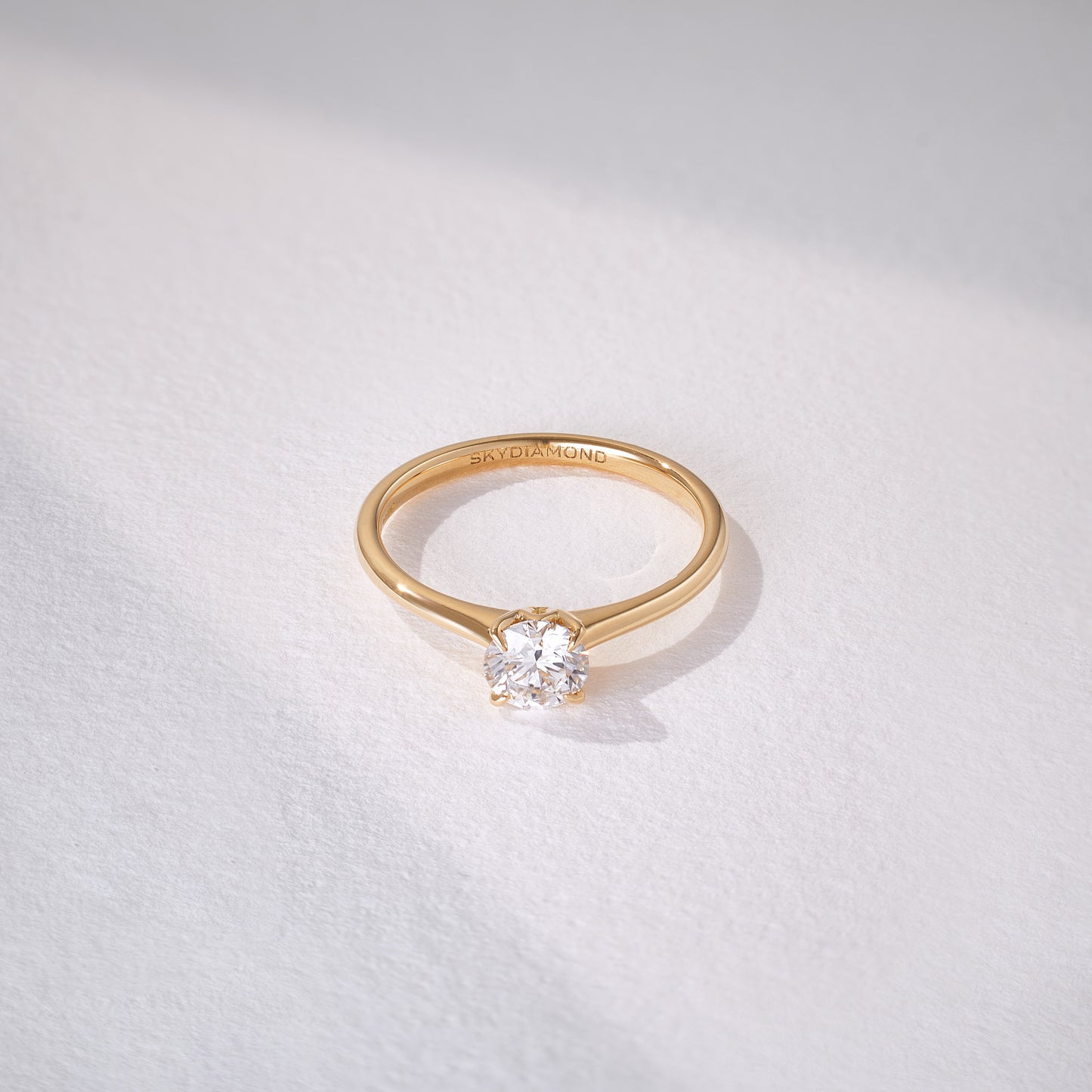 Classic 0.51 Diamond Solitaire Engagement ring in 18ct Recycled Yellow Gold