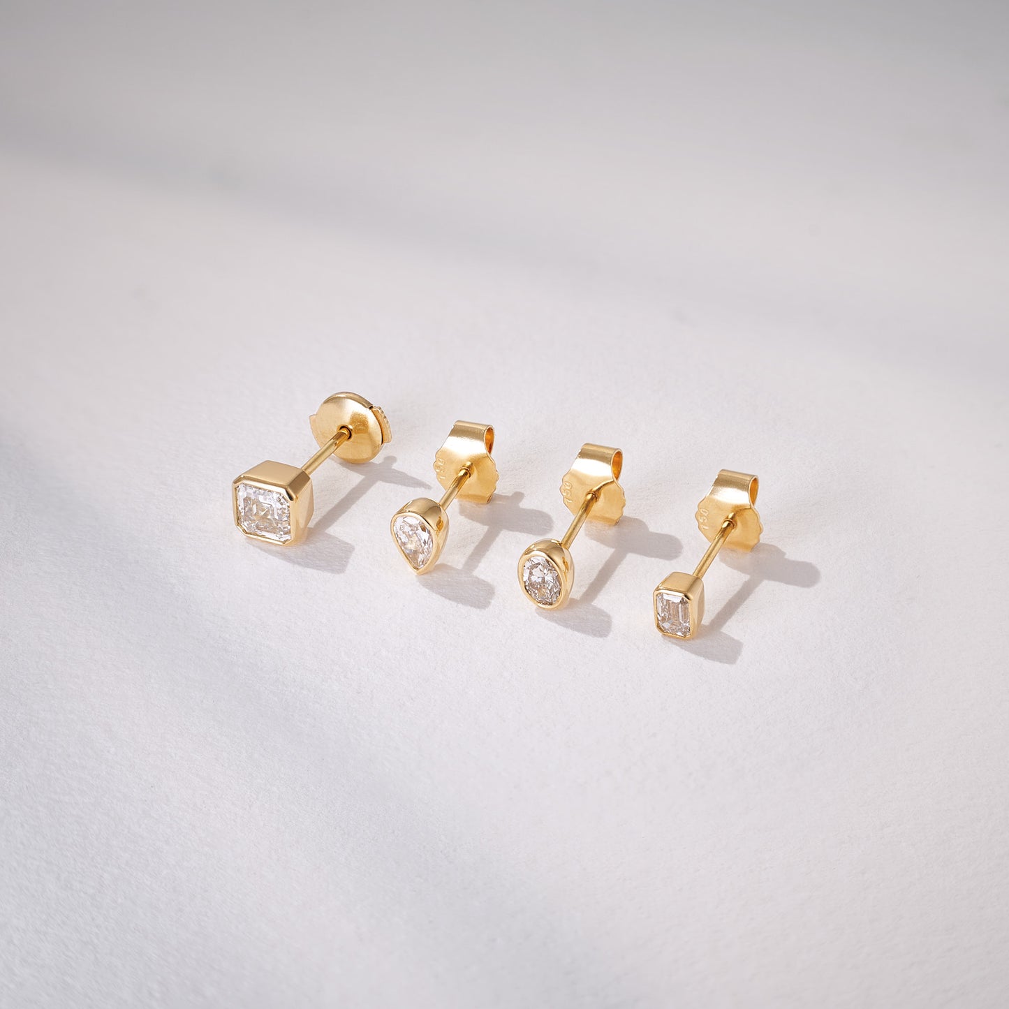 Pear Cut Modern 0.42ct Studs in 14ct Yellow Gold