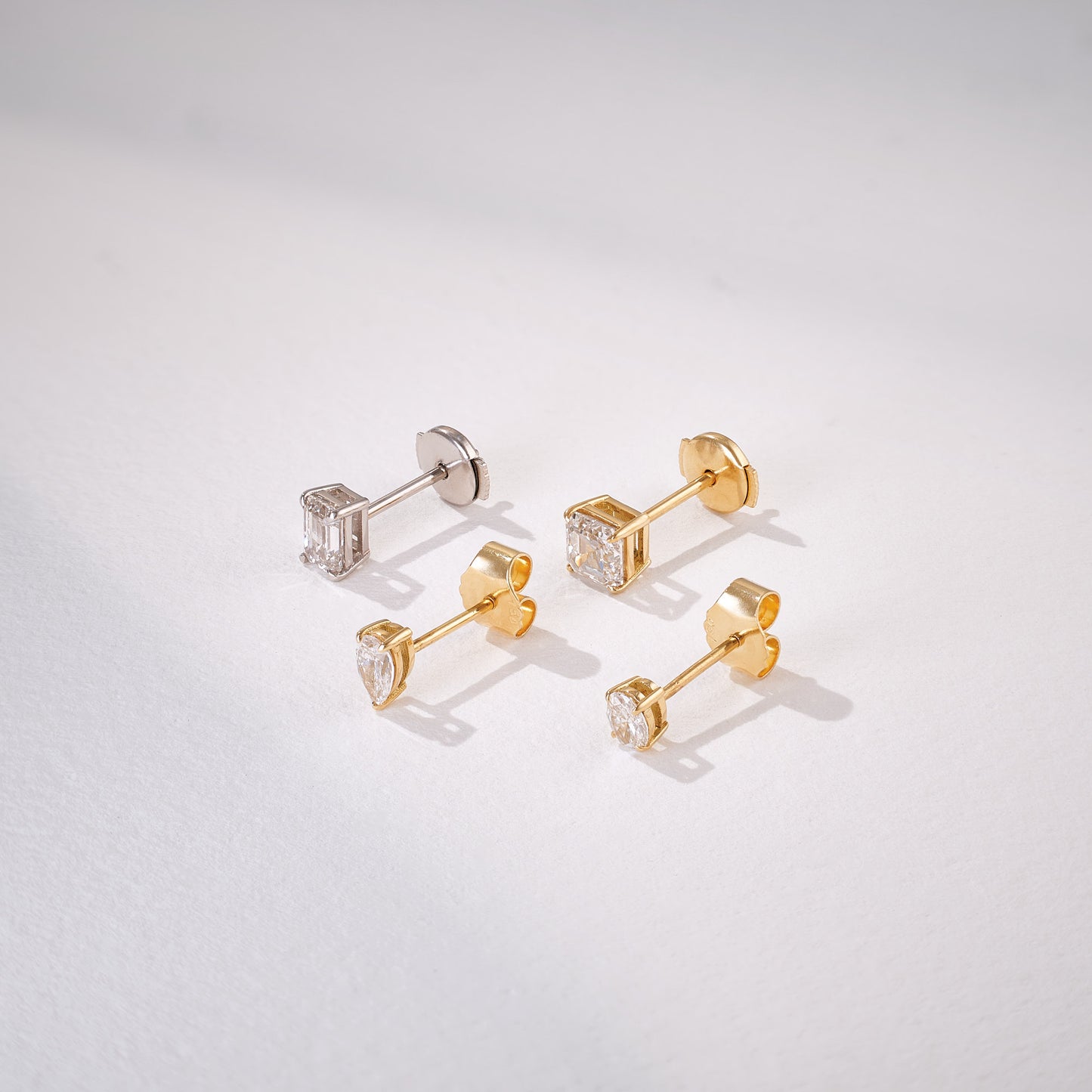 Asscher Cut 1.46ct Studs in Platinum