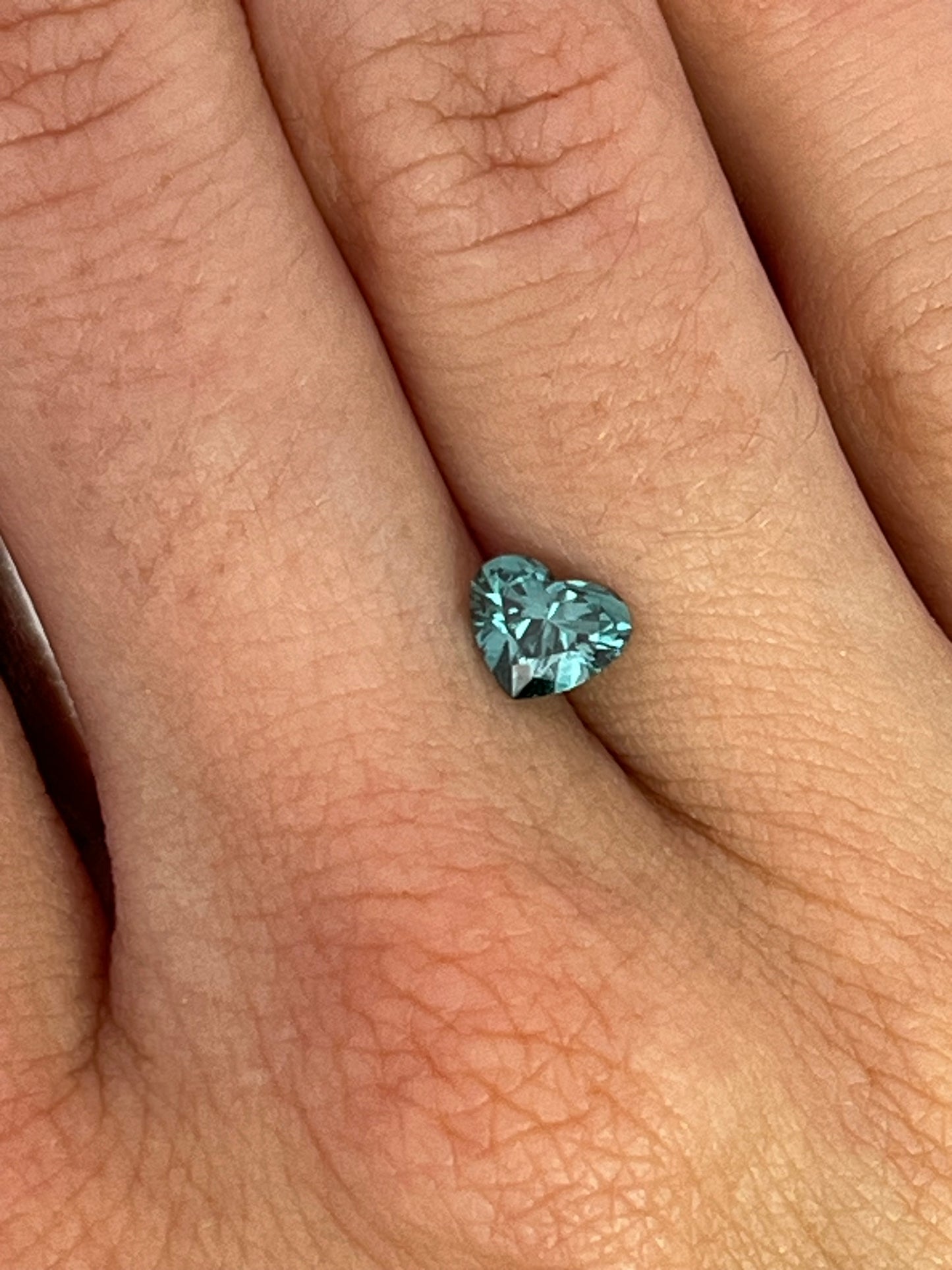 0.76 Carat Teal Heart Skydiamond