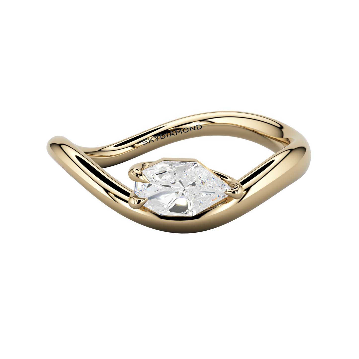 Stilla 0.4ct Meteoric Wave Ring in 18ct Yellow Gold