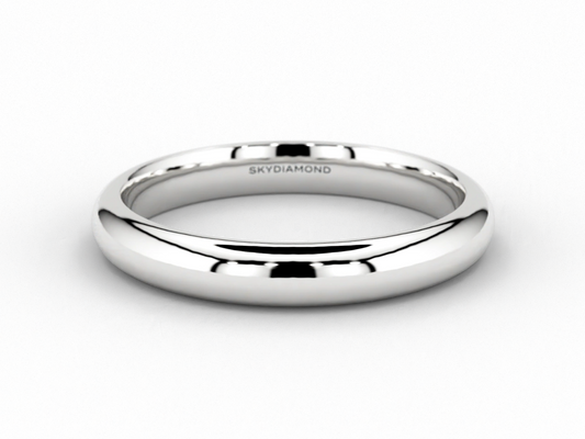 Classic Wedding Band in 3mm 18ct Recycled White Gold