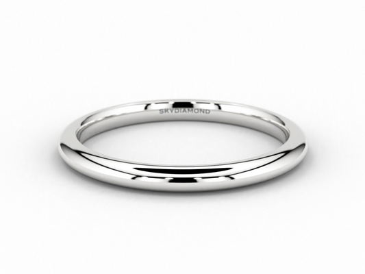 Classic Wedding Band in 2mm 18ct Recycled White Gold