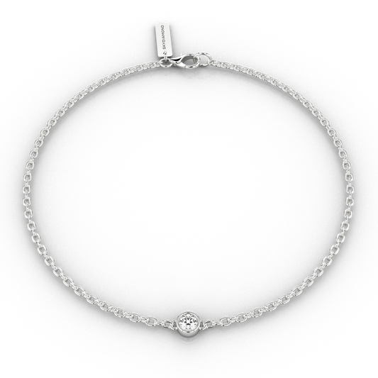 Faie diamond chain bracelet in 18ct Recycled Platinum