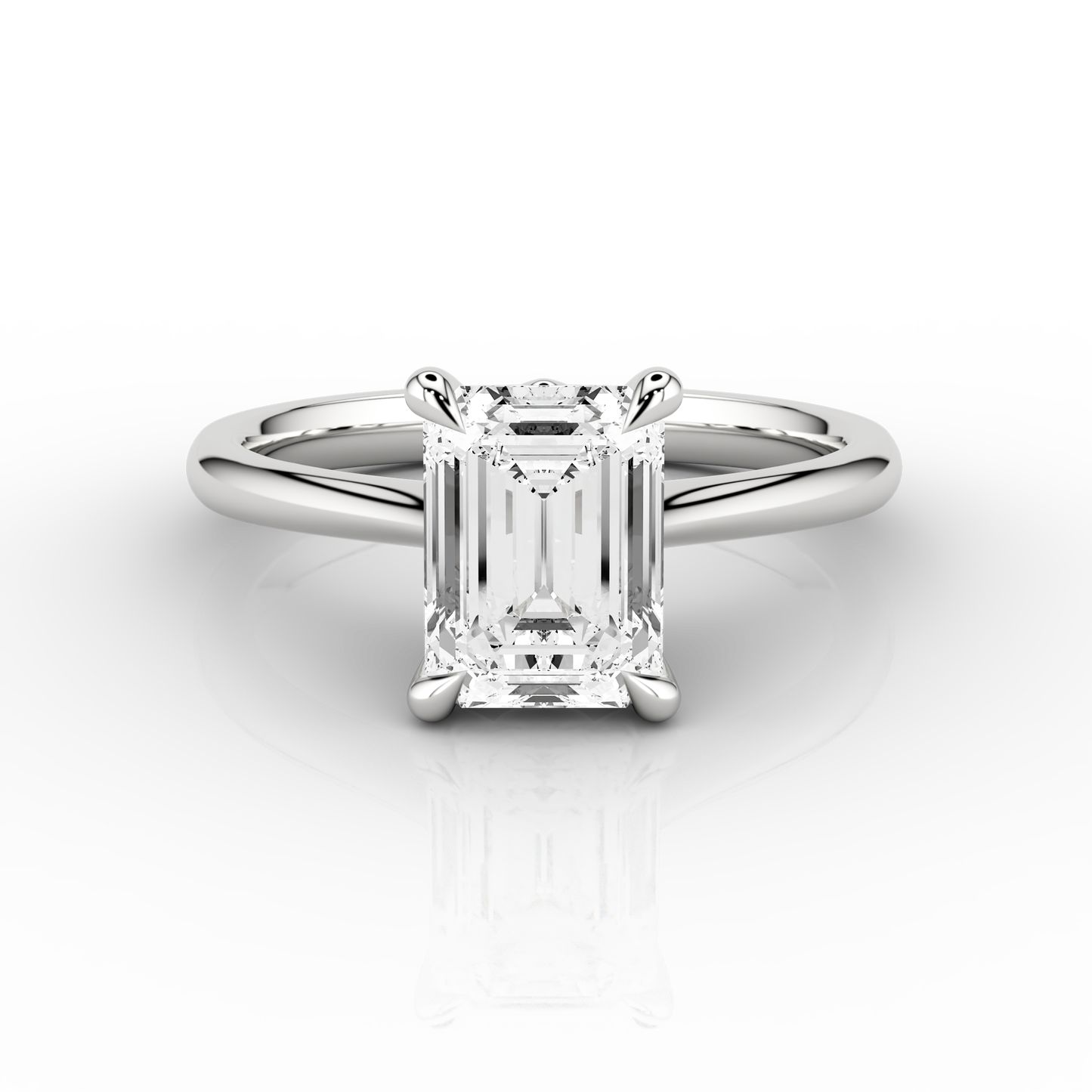 Luna Classic 1.07ct Emerald Solitaire Engagement ring in Platinum