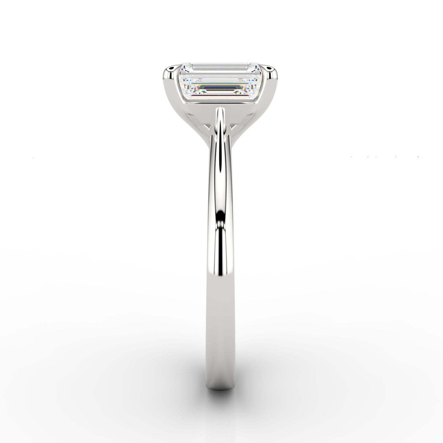 Luna Classic 1.07ct Emerald Solitaire Engagement ring in Platinum