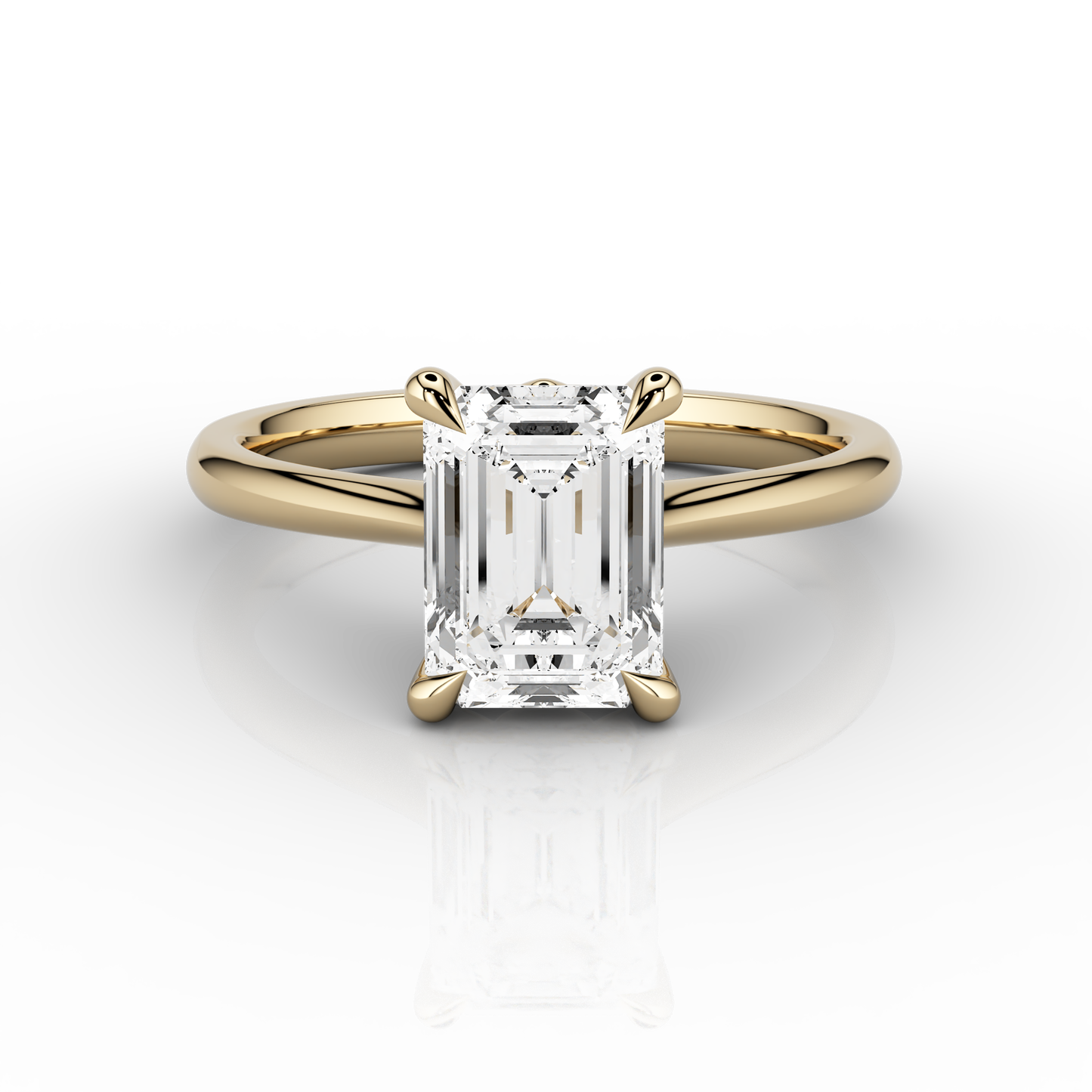 Luna Classic 2.01 Emerald Solitaire Engagement ring in 18ct Yellow Gold