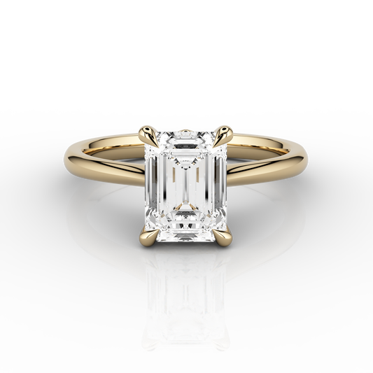 Luna Classic 2.01 Emerald Solitaire Engagement ring in 18ct Yellow Gold