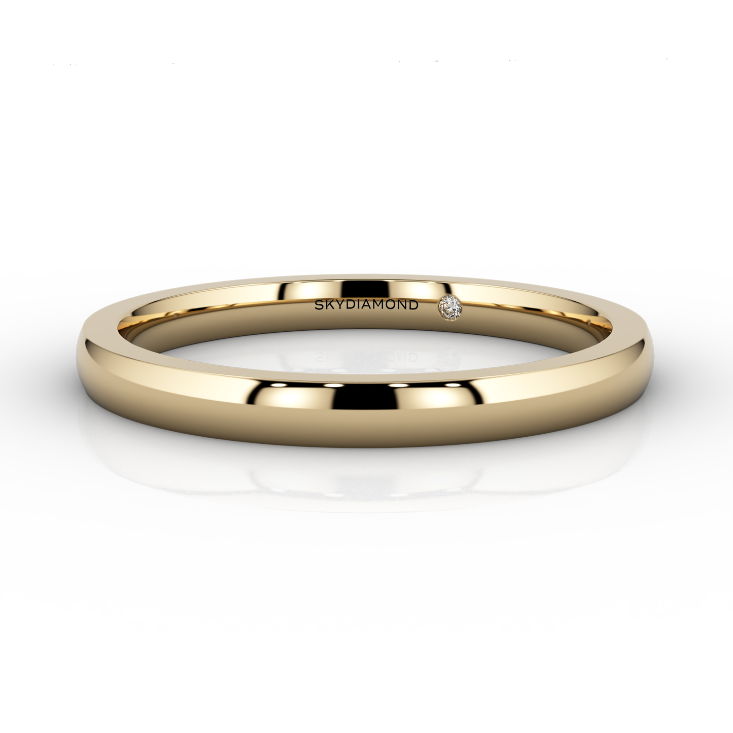 Classic Fine Wedding Band In 18ct Yellow Gold