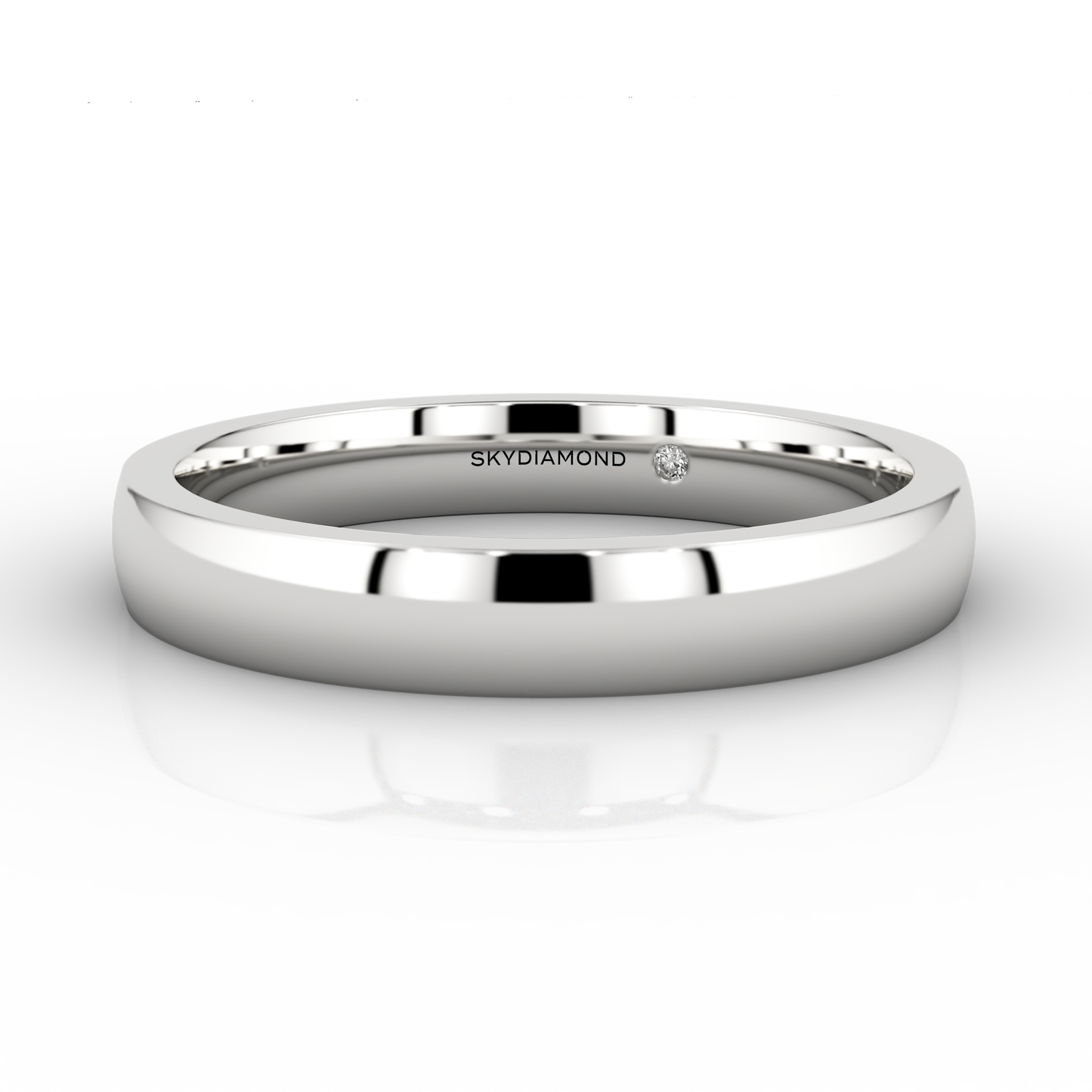 Classic Medium Wedding Band In 18ct White Gold