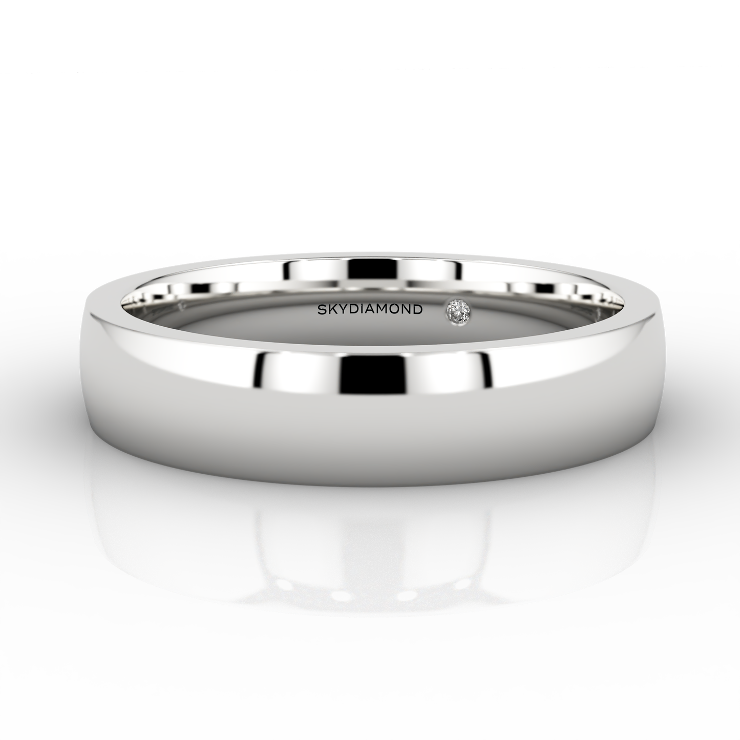 Classic Wide Wedding Band In 18ct White Gold