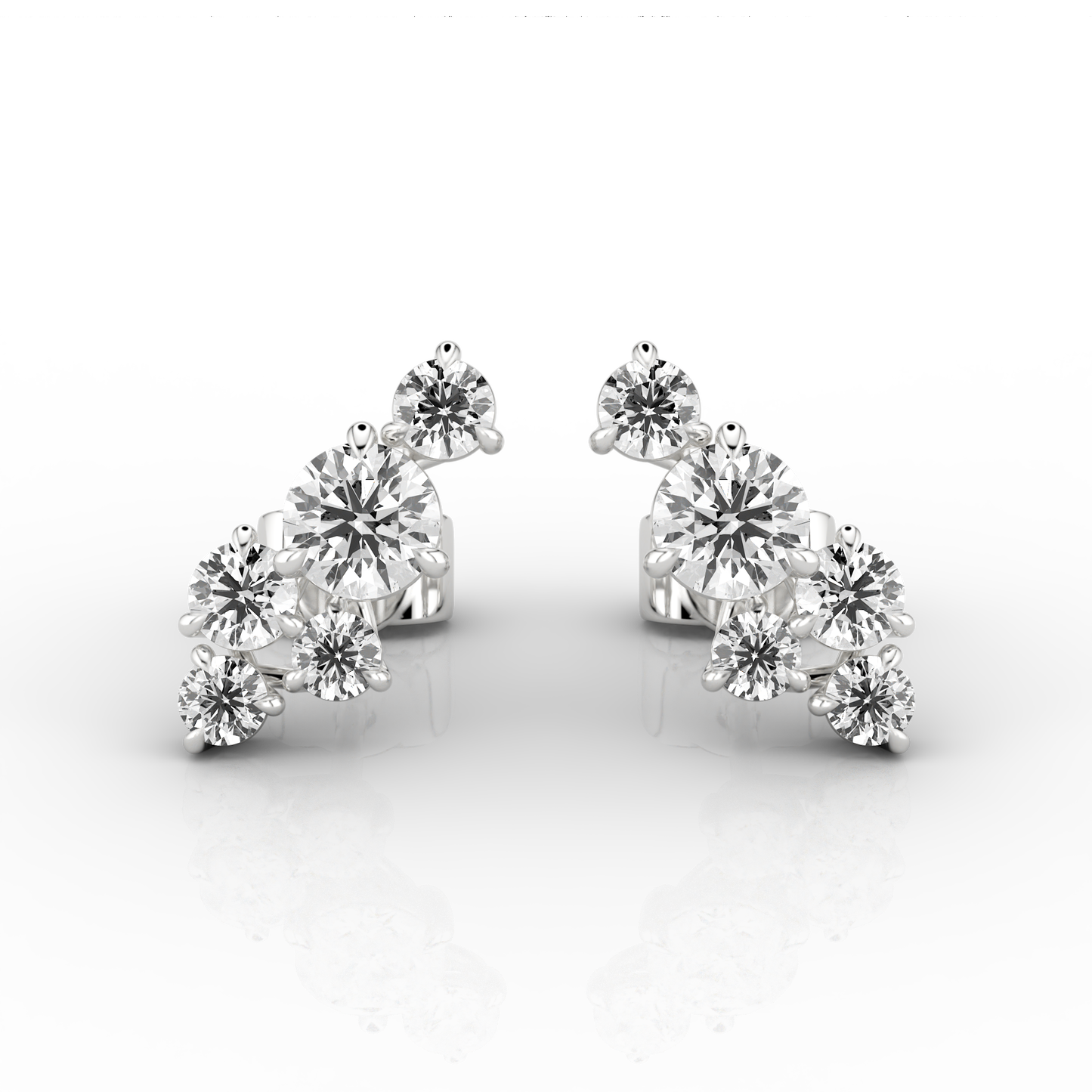 Solaris 0.94ct Climber Earrings in Platinum