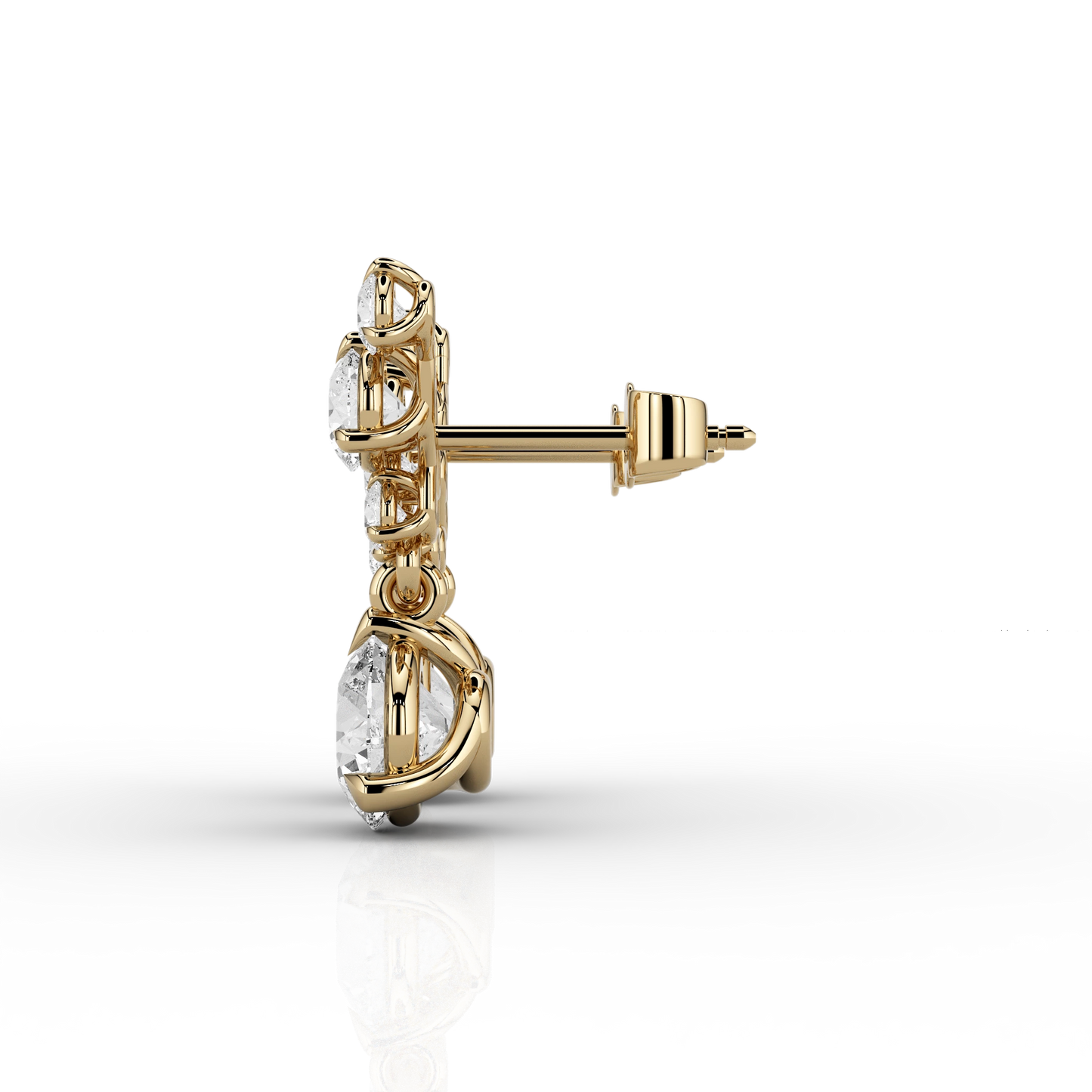 Solaris 2.94ct Climber Drop Earrings in 14ct Yellow Gold