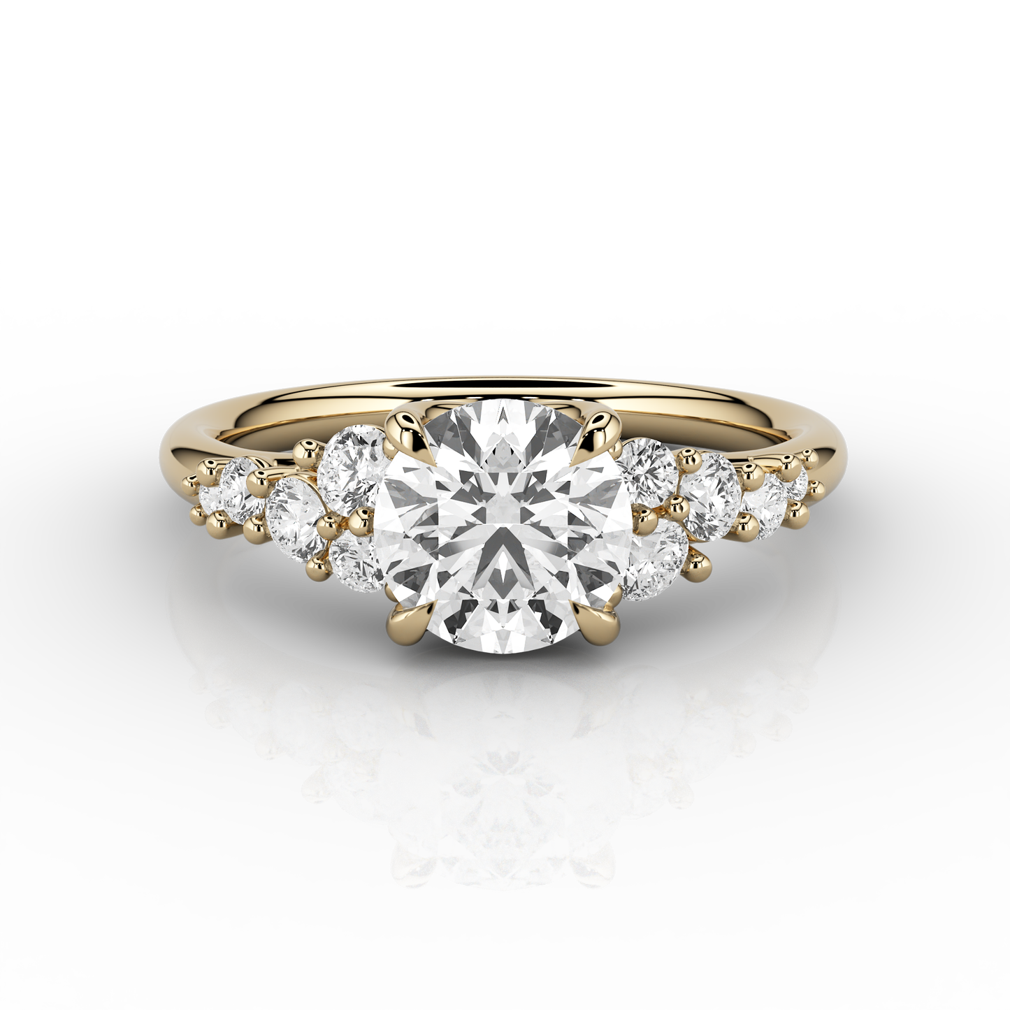 Floral Solaris Engagement Ring 1.35ct In 18ct Yellow Gold