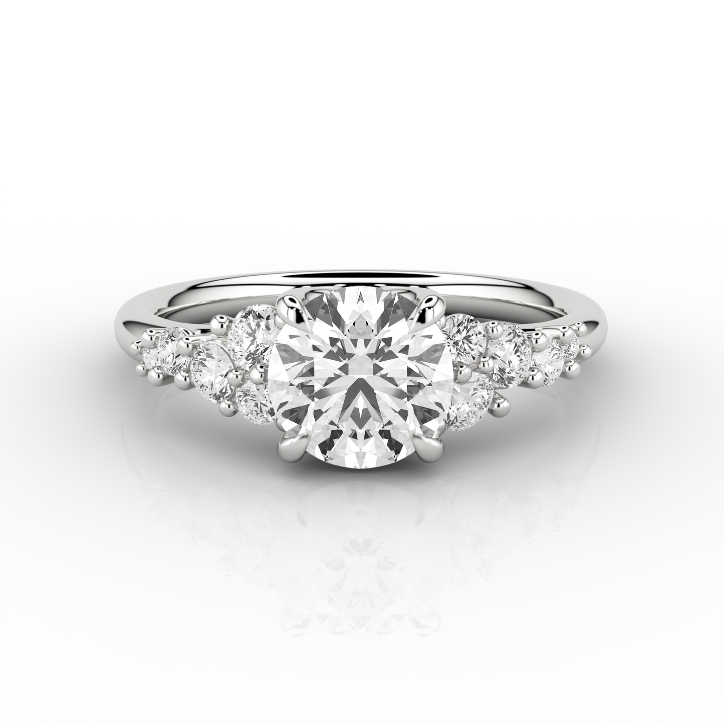Floral Solaris Engagement Ring 1.35ct In Platinum