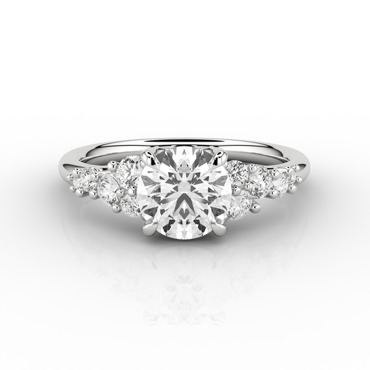 Floral Solaris Engagement Ring 1.35ct In Platinum