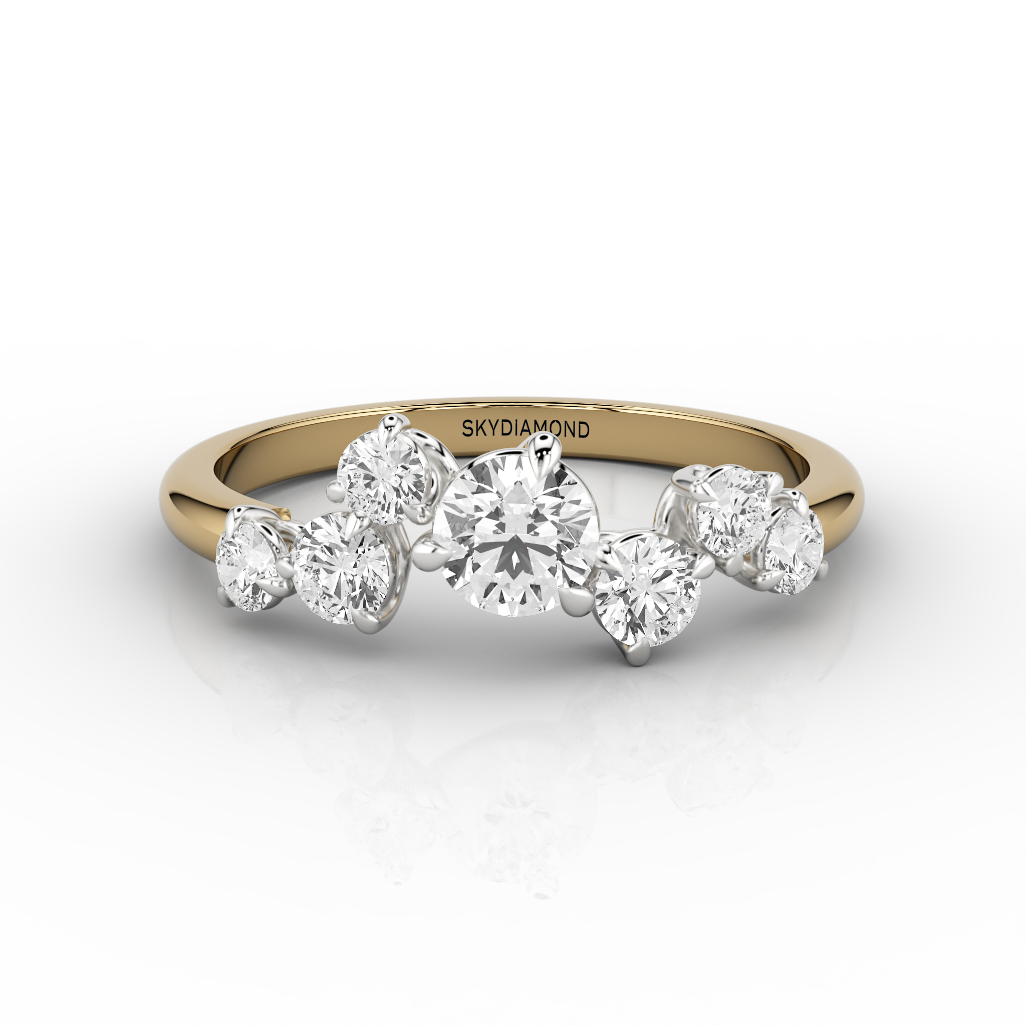 Solaris Eternity Ring 14ct Yellow Gold &amp Platinum