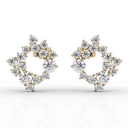 Solaris 2.64ct Halo Earrings in 14ct Yellow Gold