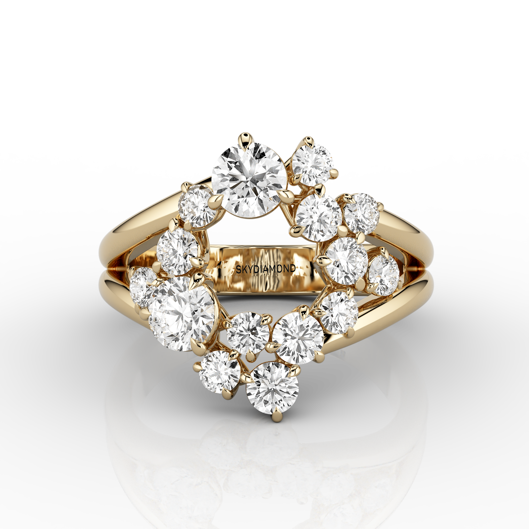 Solaris Halo Ring 14ct Yellow Gold