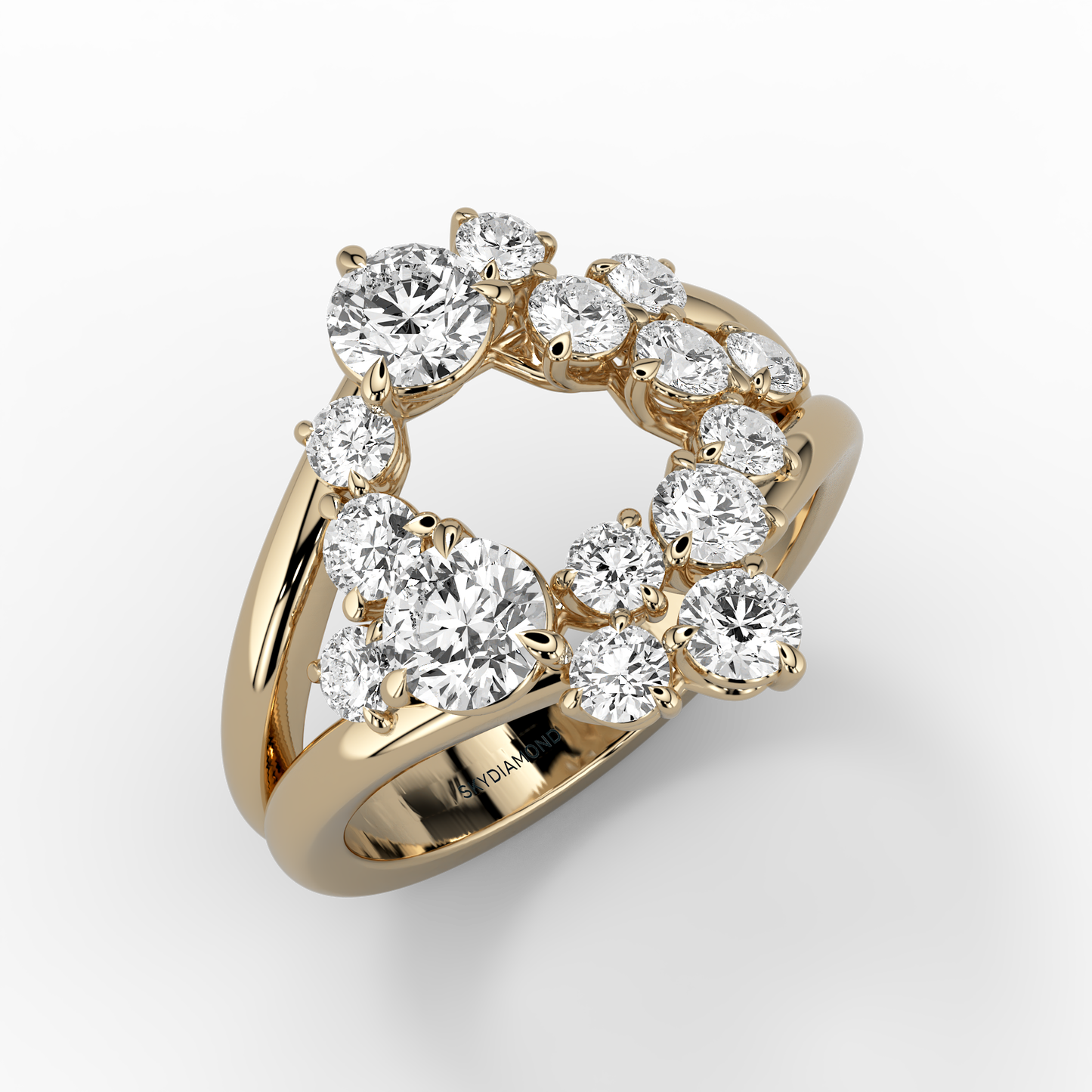 Solaris 1.32ct Halo Ring in 14ct Yellow Gold