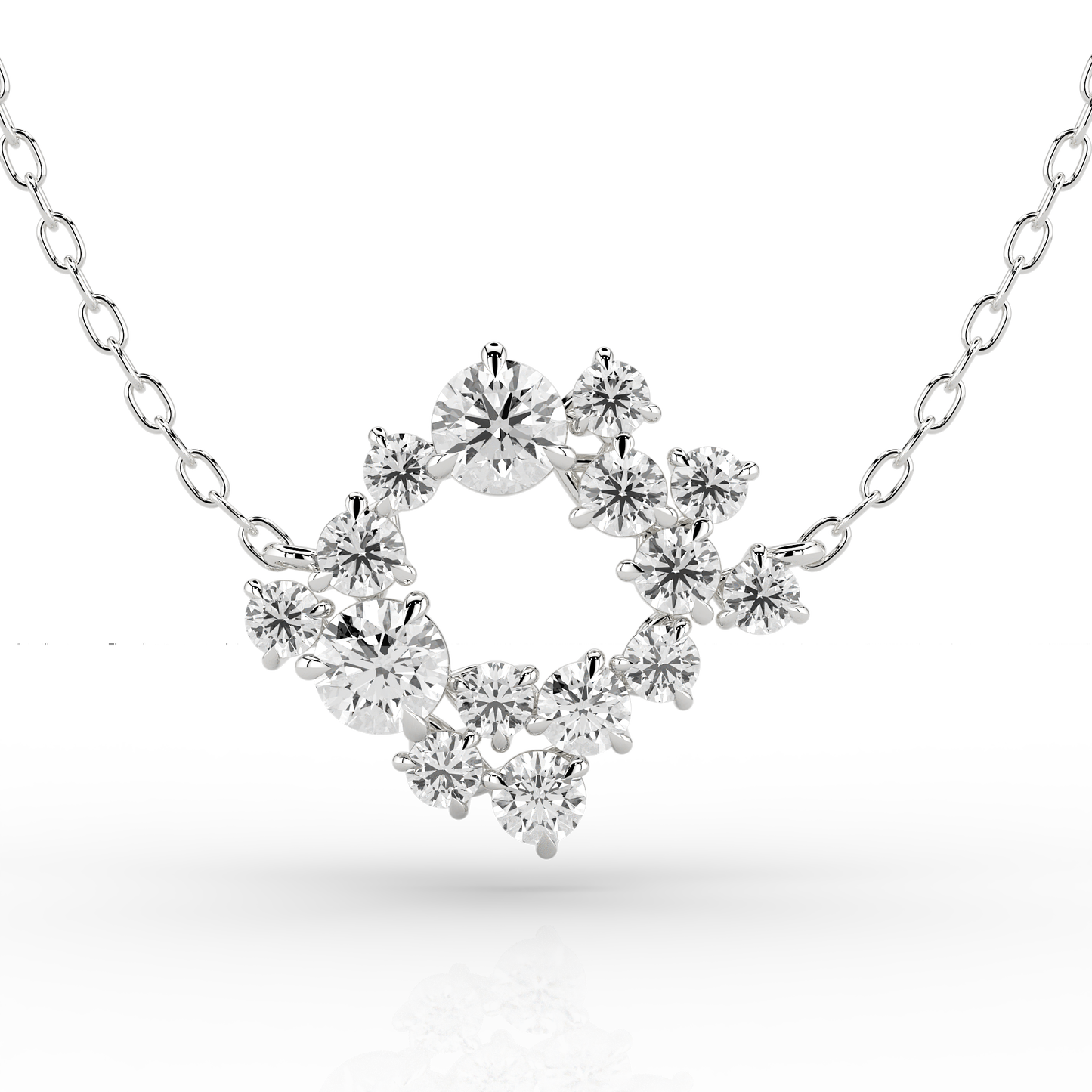 Solaris Halo 1.32ct Necklace in Platinum