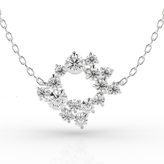 Solaris Halo 1.32ct Necklace in Platinum