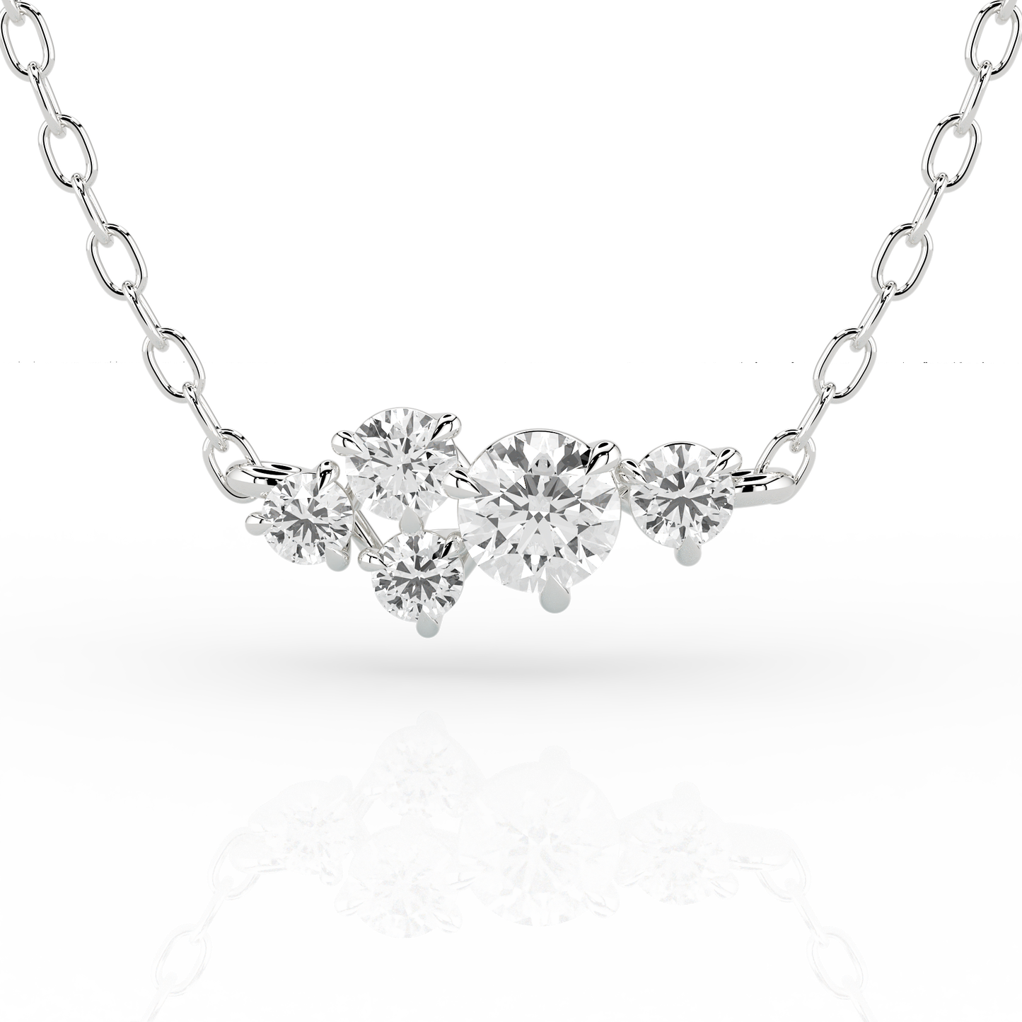 Solaris 0.47ct Cluster Necklace in Platinum