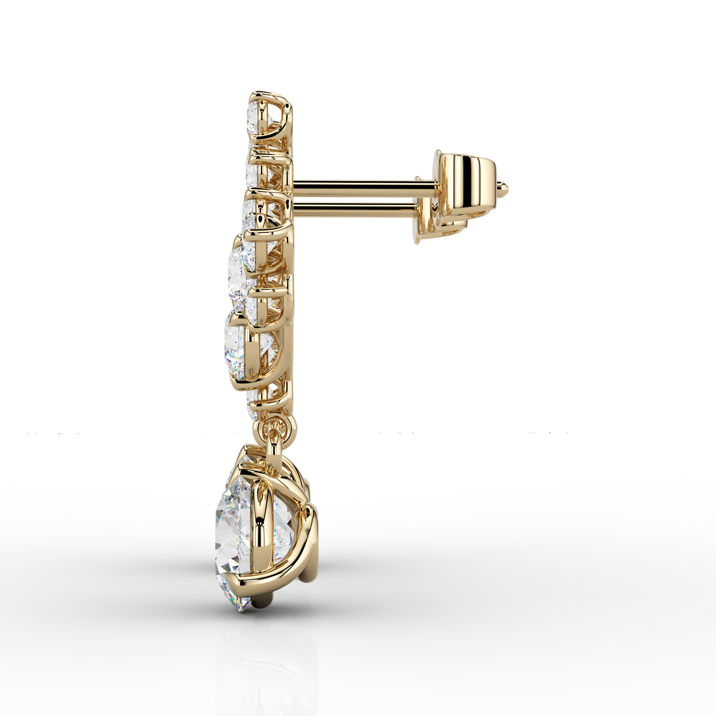 Solaris 4.70ct Halo Drop Earrings in 14ct Yellow Gold