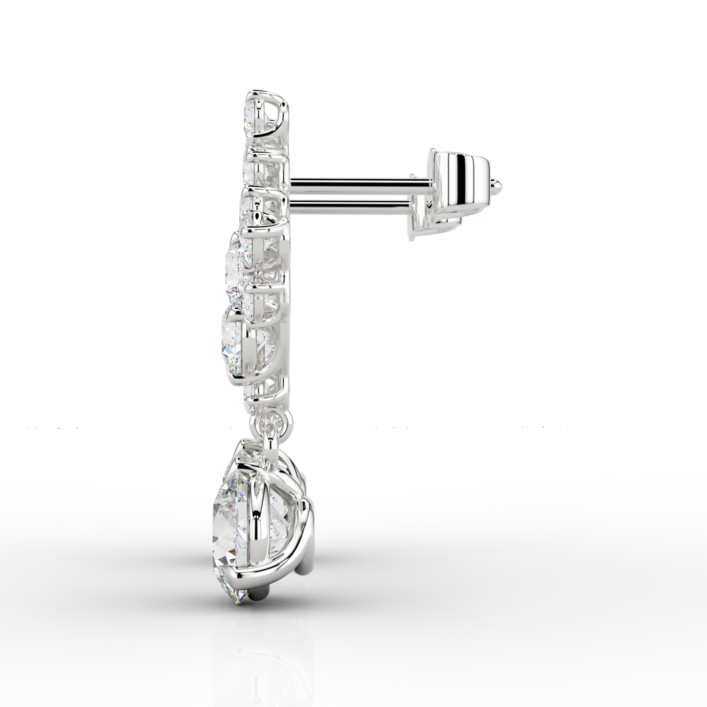 Solaris 4.66ct Halo Drop Earrings in Platinum