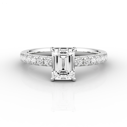 Cosima 0.75ct Emerald Engagement Ring In Platinum