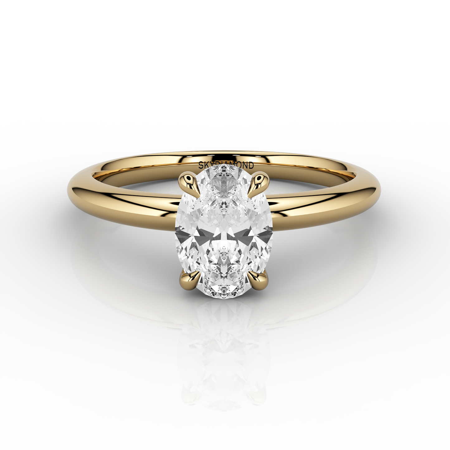 Cosima Oval Cut 0.79ct Solitaire Engagement ring in 18ct Yellow Gold