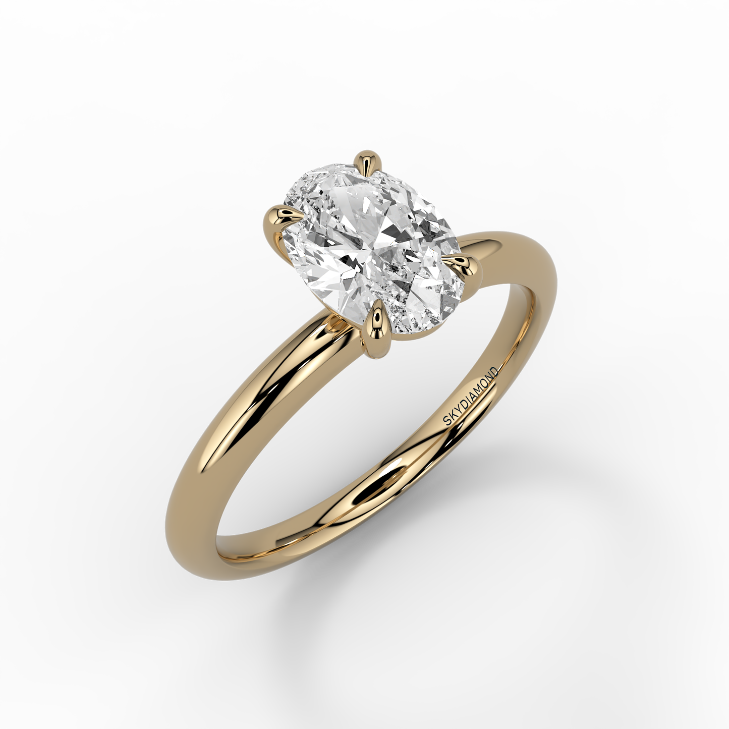 Cosima Oval Cut 0.79ct Solitaire Engagement ring in 18ct Yellow Gold