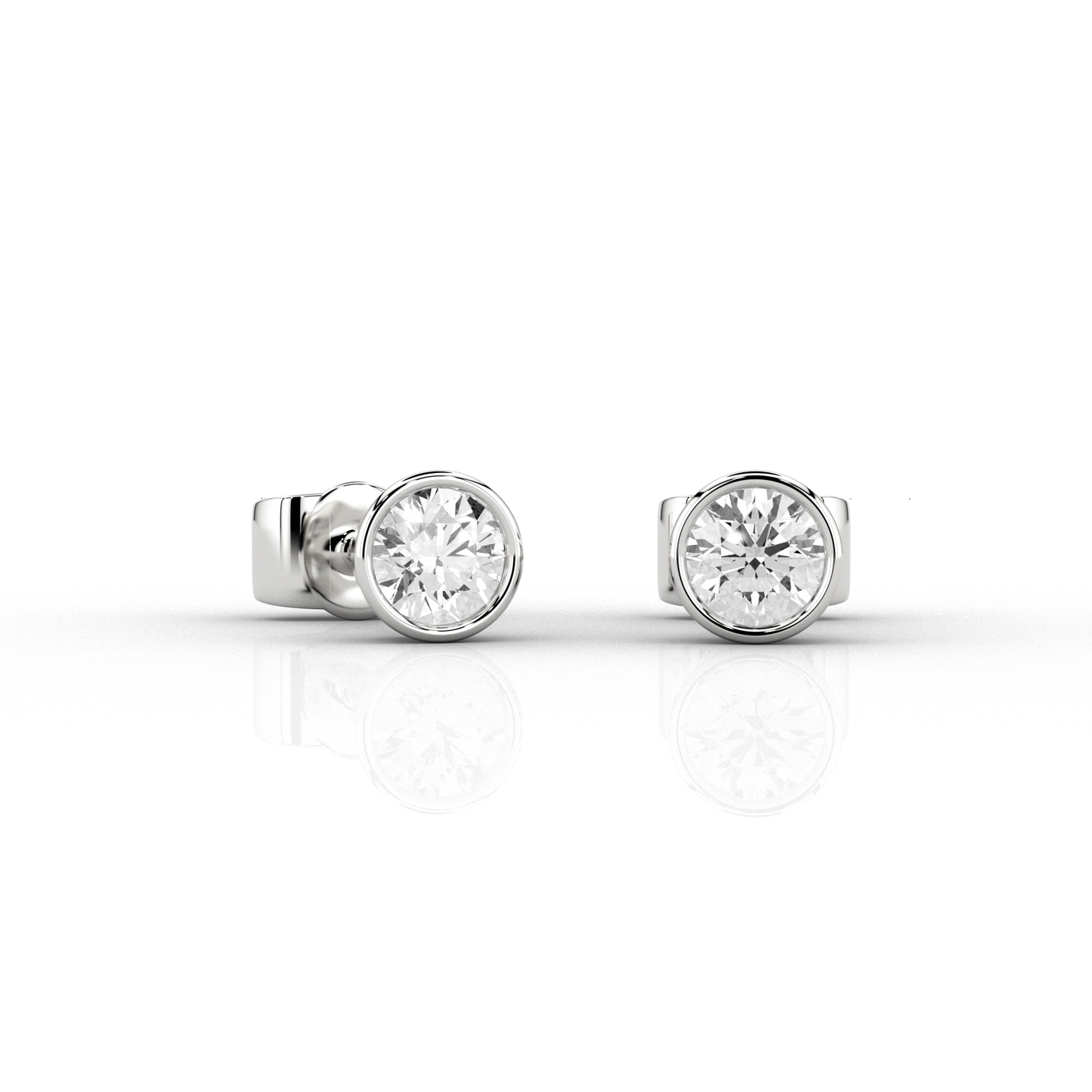 Modern 1/5ct Diamond Pair Studs in 9ct Recycled White Gold