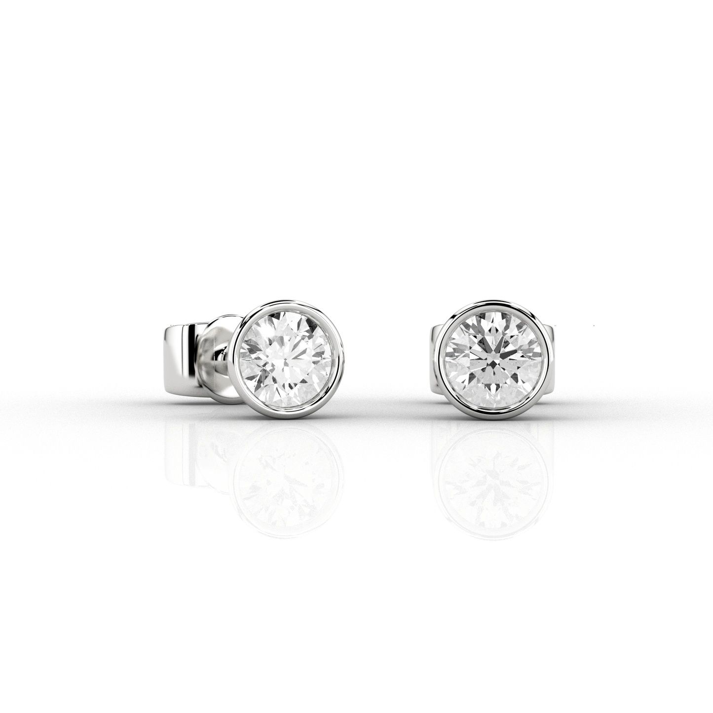Modern 1/4ct Diamond Pair Studs in 9ct Recycled White Gold