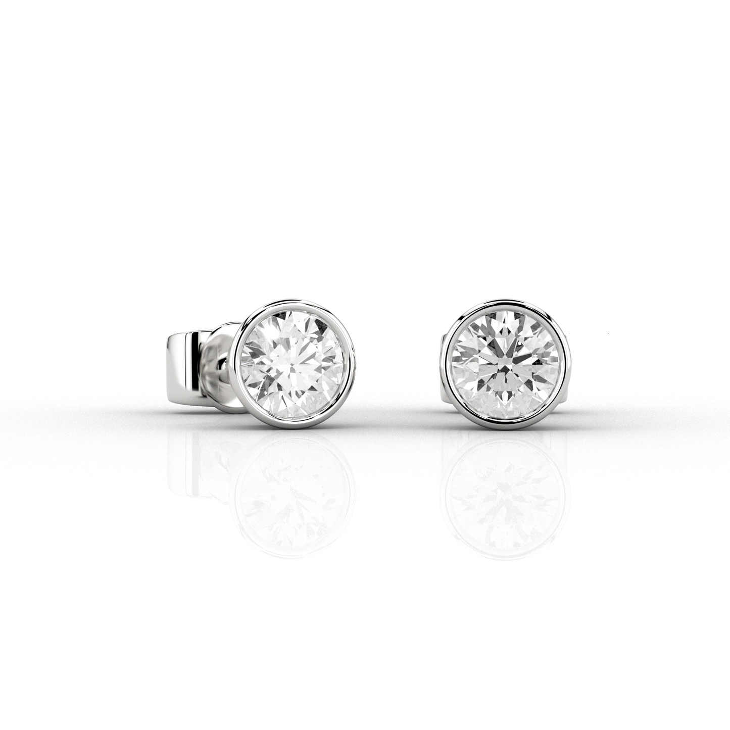Modern 1/3rd ct Diamond Pair Studs in 9ct Recycled White Gold