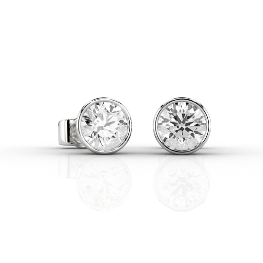 Modern 2/3ct Diamond Pair Studs in 9ct Recycled White Gold